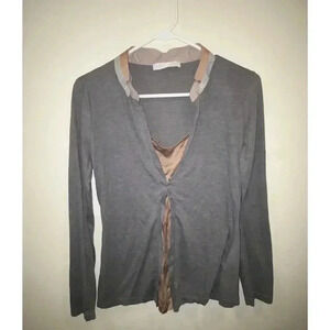 Fabiana Filippi Grey Top with Silk Tank
